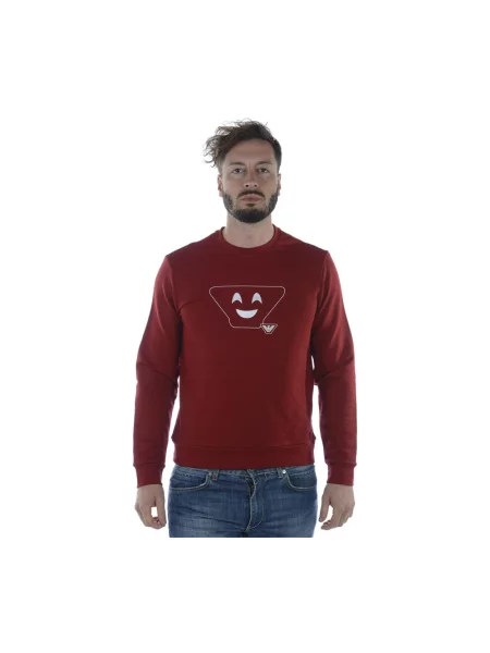 Bluza z kapturem Emporio Armani z kapturem czerwona