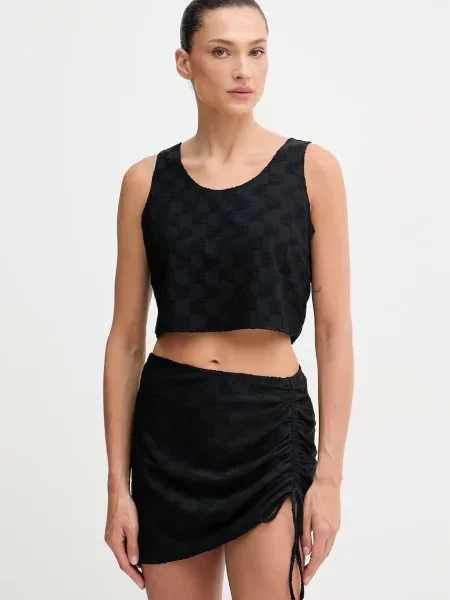 Top Hugo frotte czarny