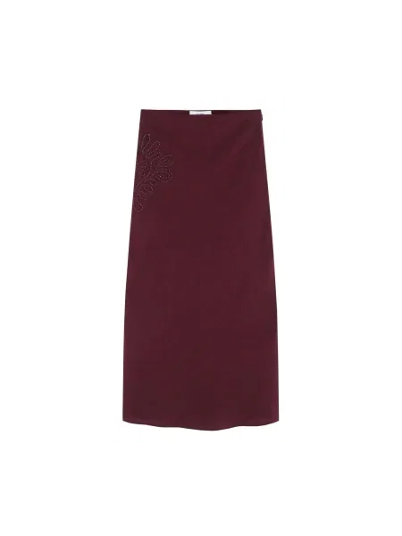 Scalpers Fustă Floweremb burgundy roșu
