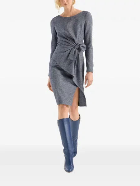 Lung rochie mini Genny cu funde albastru