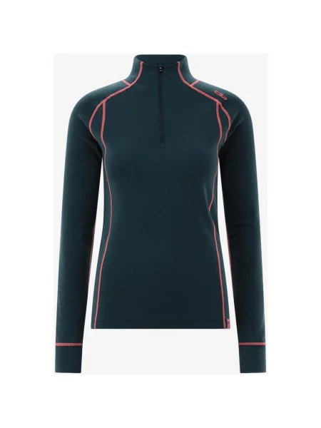 Koszulka termoaktywna CMP Unlimitech Performance Merino Half Zip długi rękaw oceaniczny róż pastelowy niebieski