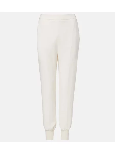 Spodnie dresowe Stella Mccartney z dżerseju zwężane białe