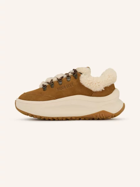 Śniegowce Moon Boot City Shearling cognac brązowe