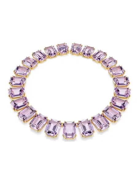 Lniany naszyjnik Swarovski do tenisa fioletowy