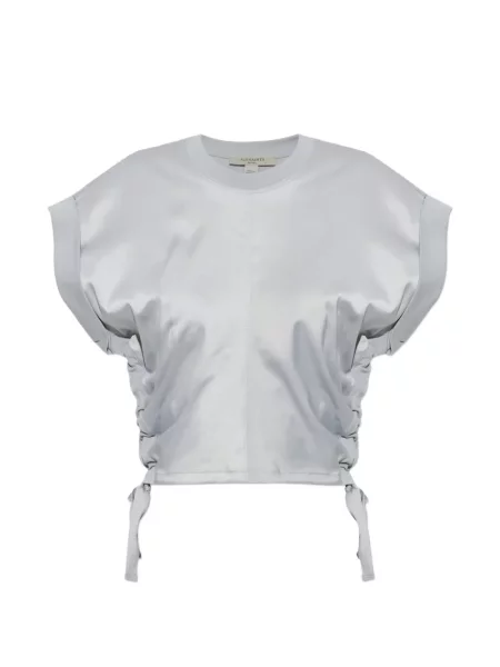 Tricou Allsaints cu volane albastru