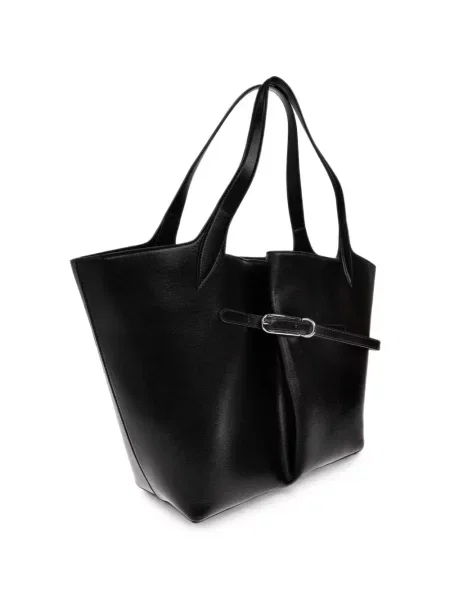 Кожена шопинг чанта Liffner с катарама черно