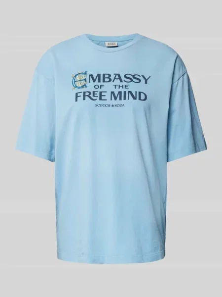 T-shirt z nadrukiem z napisem i logo Scotch & Soda