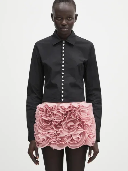 Srajca AMBUSH Fitted Pearl Button Shirt črna