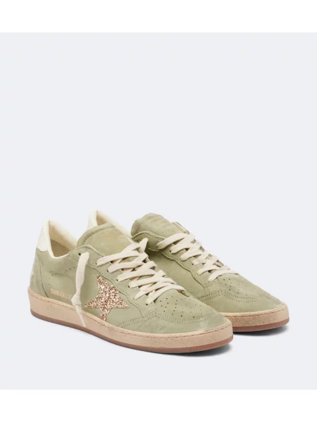 Sneakerși Golden Goose Ball Star din piele de căprioară verde