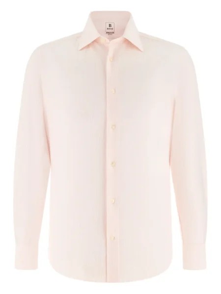 Pruhovaná s límcem košile Boggi Milano růžová