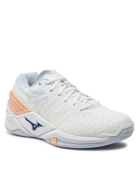 Női kézilabda cipő Mizuno Wave Stealth Neo fehér/sárga barack/barack parfait. Méret: 41 EU fehér