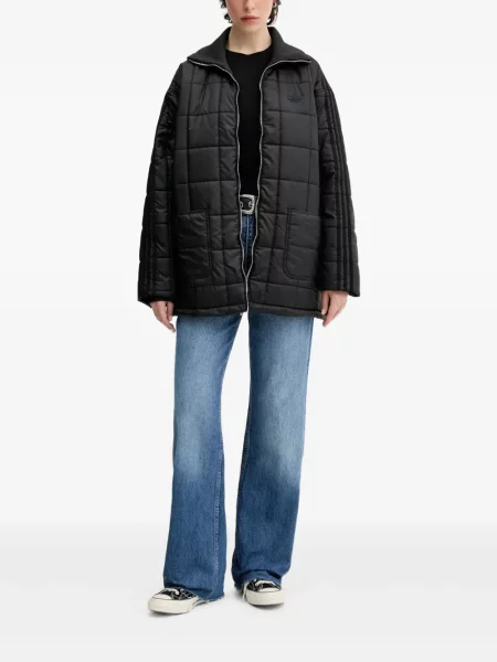 Geacă bomber Adidas cu dungi alb