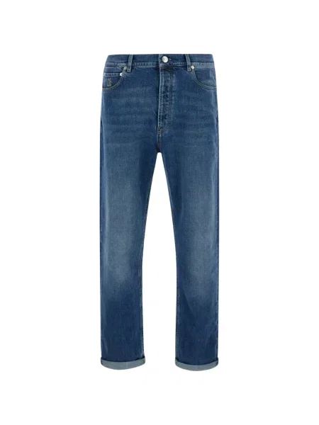 Jeansy straight leg dziecięce Brunello Cucinelli niebieskie