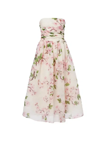 Rochie maxi Oscar De La Renta cu model floral de costum