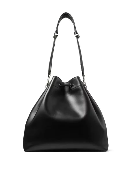 Iš natūralios odos bucket stiliaus rankinė Jimmy Choo juoda
