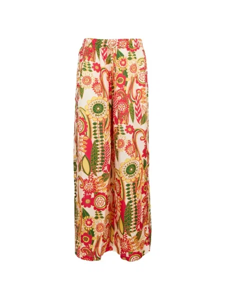 Spodnie La Prestic Ouiston w kwiatki różowe