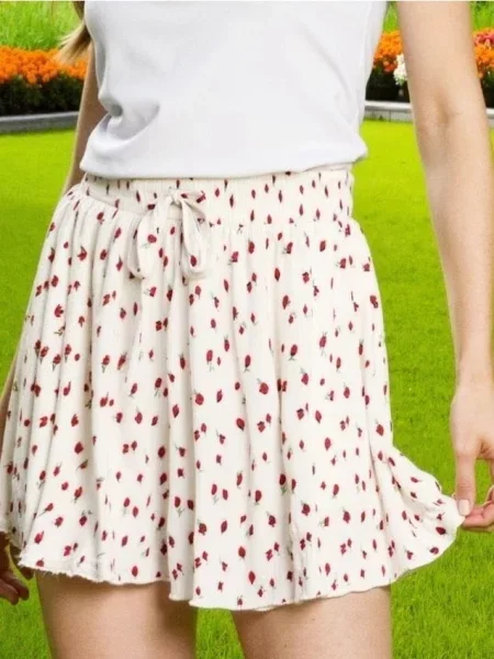 Вільні шорти з з квітковим принтом різнобарвний