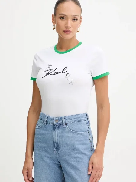 Karl Lagerfeld tricou din IKON alb