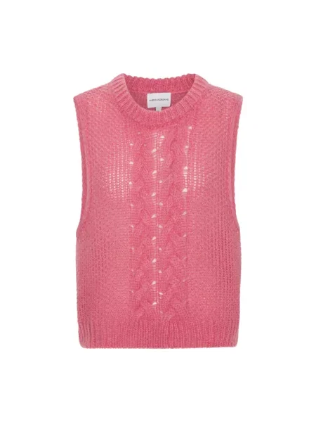 Sweter Americandreams wełniany różowy
