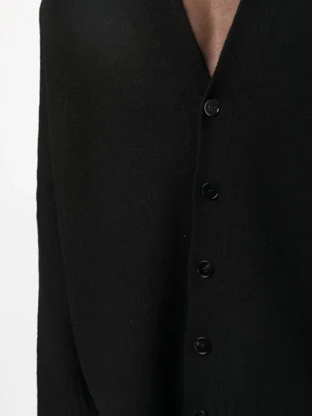 Cardigan Jil Sander de lână cu decolteu în V negru
