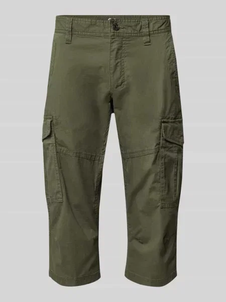 Szorty cargo o kroju relaxed fit z mieszanki bawełny S.oliver Black Label zielone