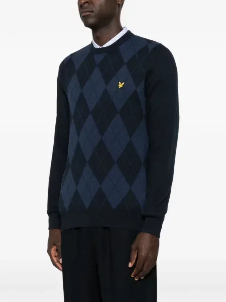 Pulover Lyle & Scott cu model argyle albastru