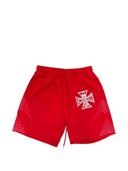 Pantaloni scurți Mixed Emotion cu imagine roșu
