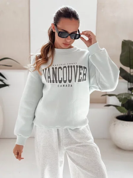 Bluza bez kaptura VANCOUVER Dstreet miętowa