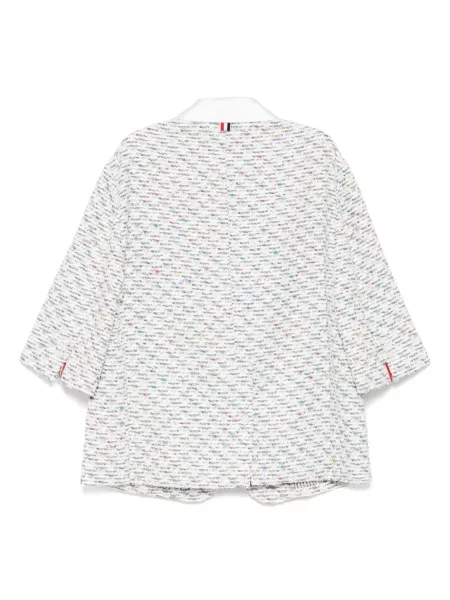 Sacou Thom Browne din tweed gri