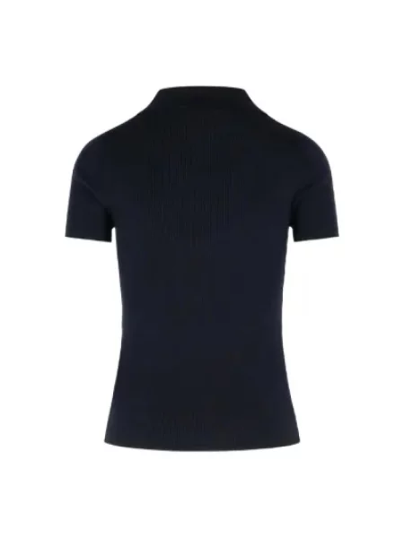 Koszulka polo Max Mara wełniana niebieska