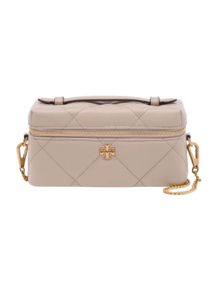 Pikowana torebka skórzana Tory Burch skórzana beżowa