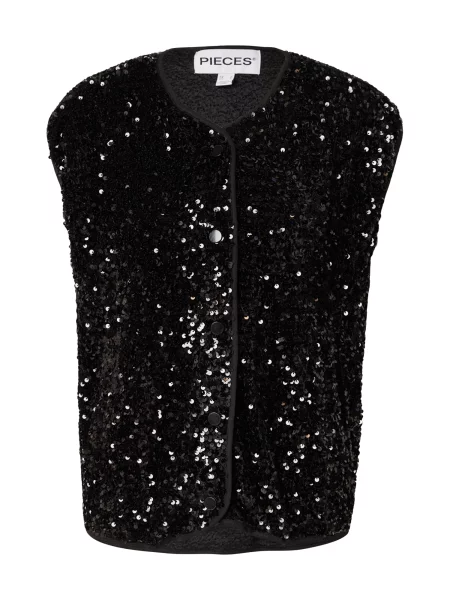 PIECES Vestă PCKAMMY KATTY' negru