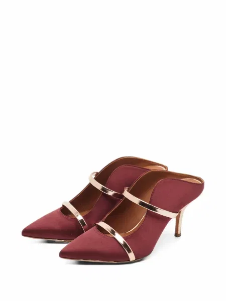 Papuci tip mules Malone Souliers cu bretele roșu