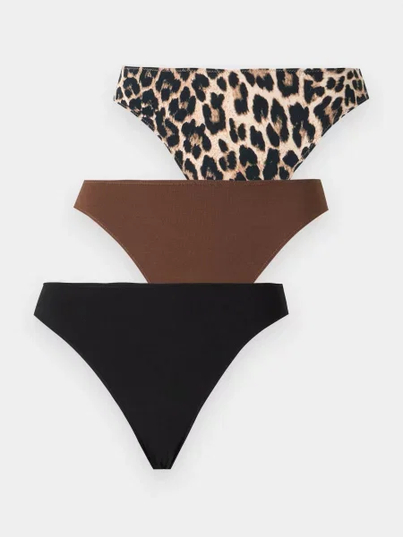 Lindex Tanga Nellie bej deschis / maro / maro închis negru