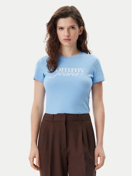 Тениска Tommy Jeans синьо