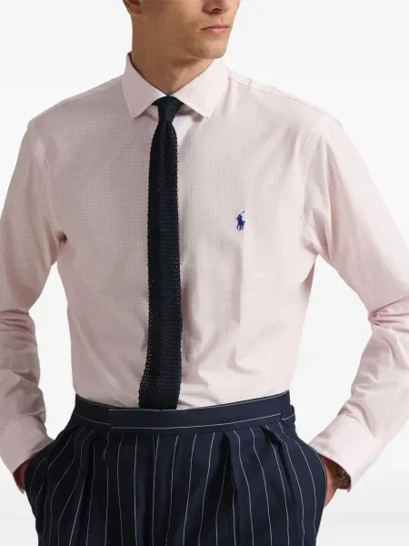 Dlouhá pruhovaná s límcem kšiltovka Polo Ralph Lauren modrá