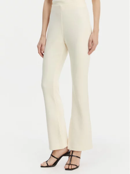 Calvin Klein Medžiaginės kelnės Flare Fit smėlio