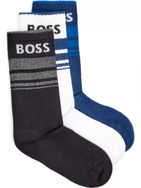 BOSS BLACK 3 db-os zokni szett 3P QS Rib Stripe CC fekete