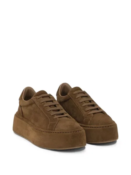 Sneakerși Casadei din piele de căprioară cu platformă maro