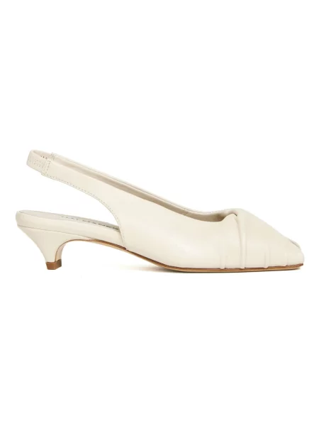 Czółenka Halmanera skórzana z otwartą piętą biała