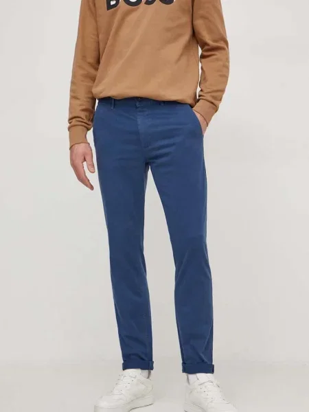 Hlače Boss Orange mornarsko modra črna