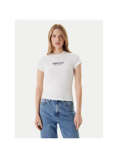 Pólóing Tommy Jeans autogrammal fehér