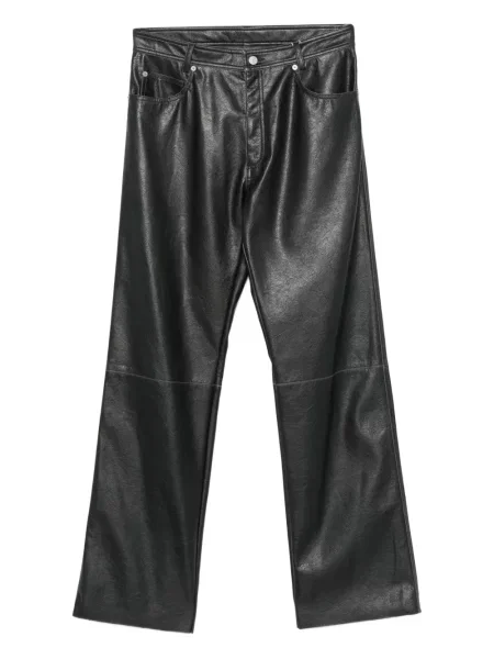 Bőr nadrág Mm6 Maison Margiela 5 zsebbel fekete