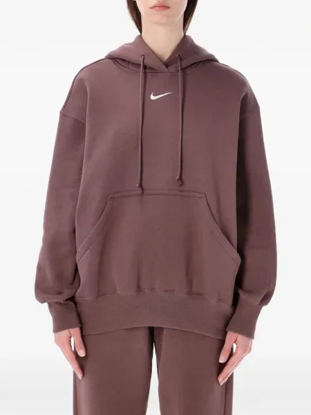 Bluza z kapturem Nike z autografem z okrągłym dekoltem z zamkiem błyskawicznym do połowy różowa