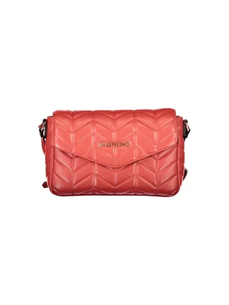 Lniana torebka crossbody Valentino By Mario Valentino pikowana czerwona