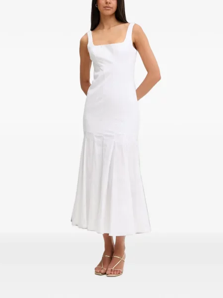 Rochie midi Bardot alb