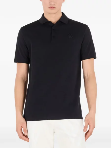 Haftowana koszulka polo Roberto Cavalli czarna