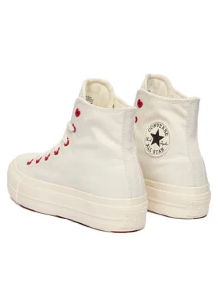 Plátěnky Converse Chuck Taylor All Star Lift Platform Hearts bílá