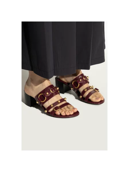 Klapki Balenciaga skórzane czerwone