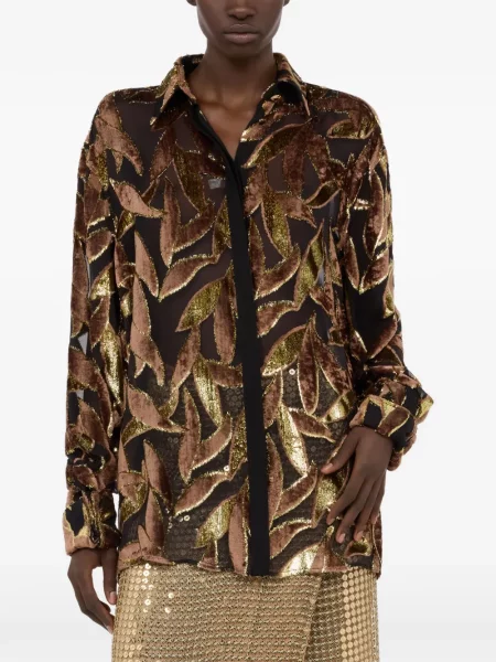 Cămașă Roberto Cavalli transparente negru